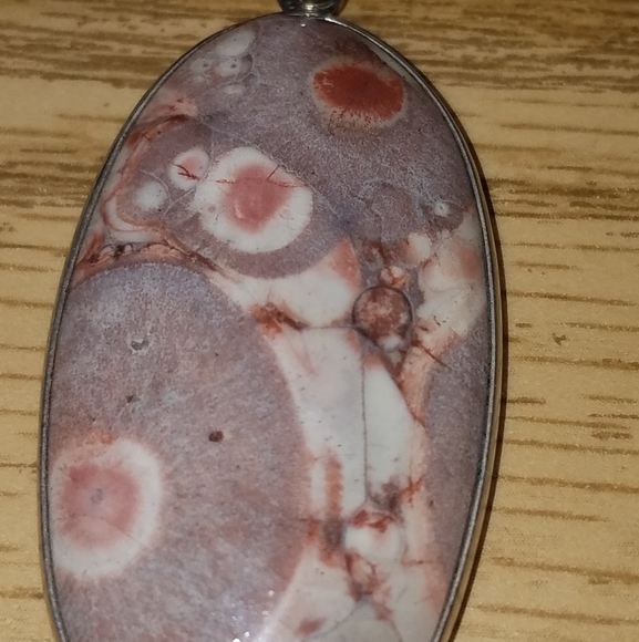 New Sterling silver Mexican Birds eye opal pendant - Picture 3 of 6